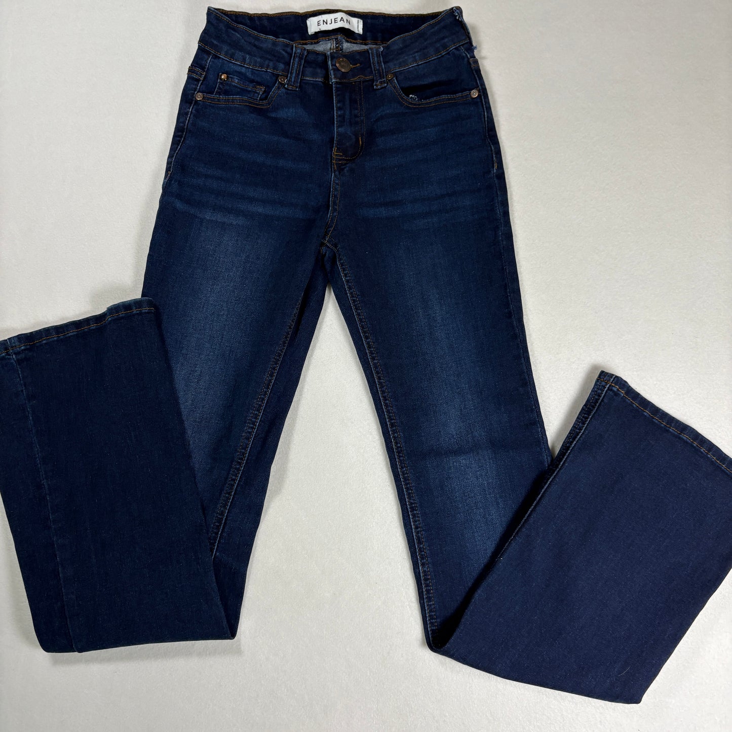 Enjean Womens Jeans Sz 0/24 Dark Wash High Rise Skinny Stretch Denim Y2K Slim