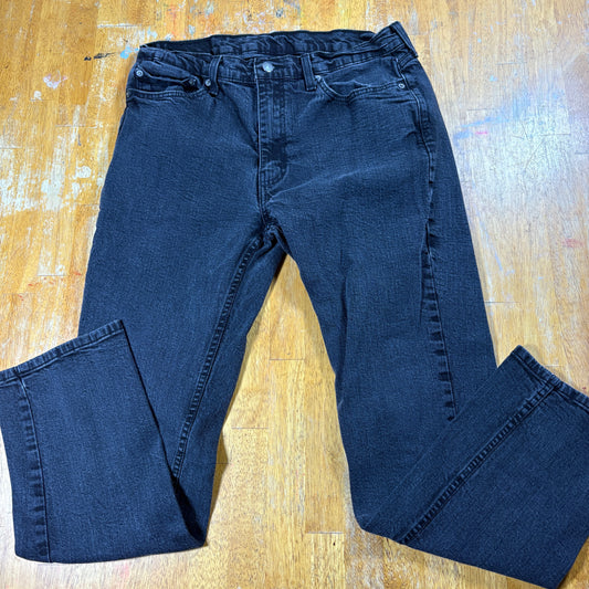Levi’s 514 Jeans Mens W35 L32 Black Straight Leg Denim Classic Fit Vintage Wash