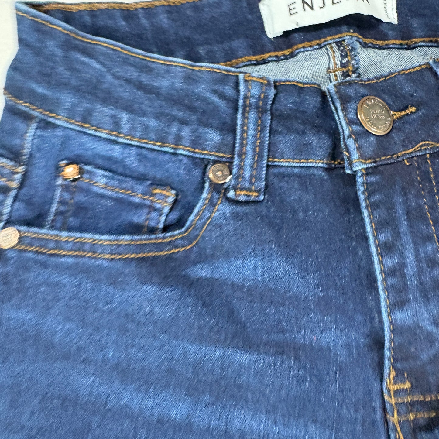 Enjean Womens Jeans Sz 0/24 Dark Wash High Rise Skinny Stretch Denim Y2K Slim