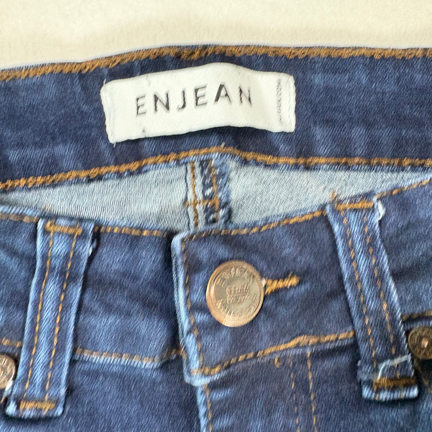 Enjean Womens Jeans Sz 0/24 Dark Wash High Rise Skinny Stretch Denim Y2K Slim