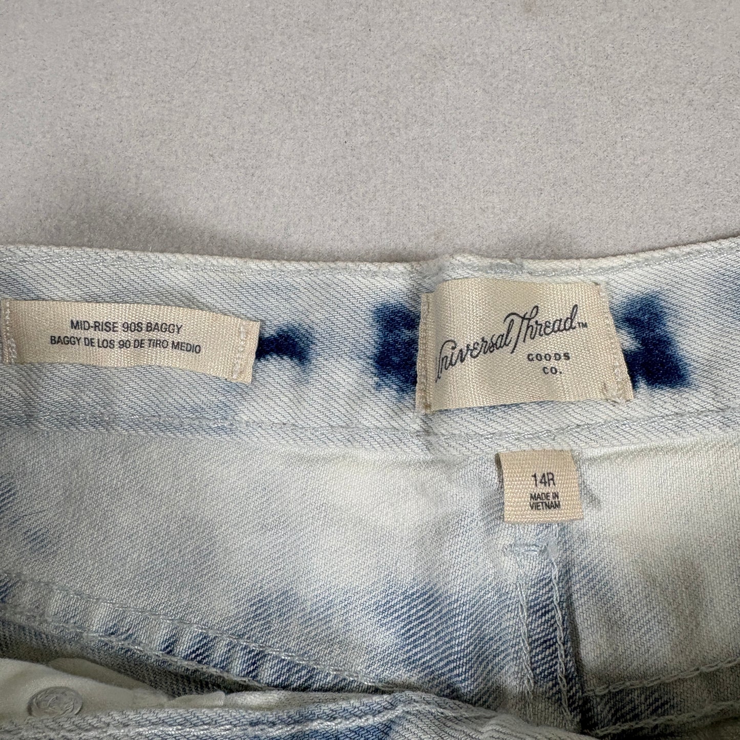 Universal Thread Womens 14R 90s Baggy Jeans Light Acid Wash Y2K Grunge Denim NWT