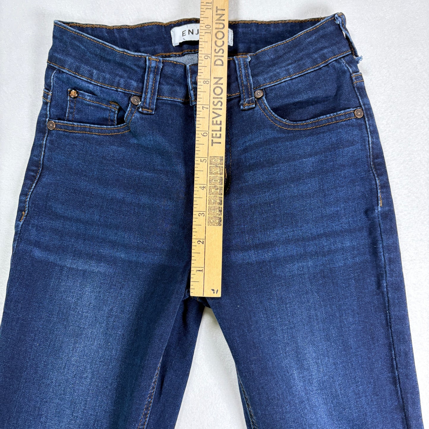 Enjean Womens Jeans Sz 0/24 Dark Wash High Rise Skinny Stretch Denim Y2K Slim