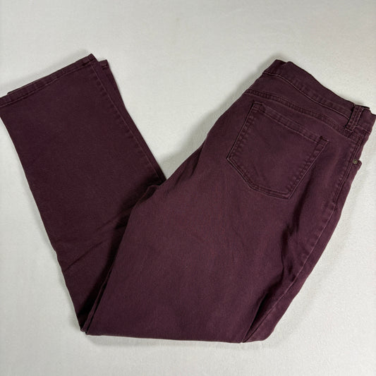 Gloria Vanderbilt Womens Jeans Sz 14 Burgundy Amanda High Rise Straight Plus Y2K