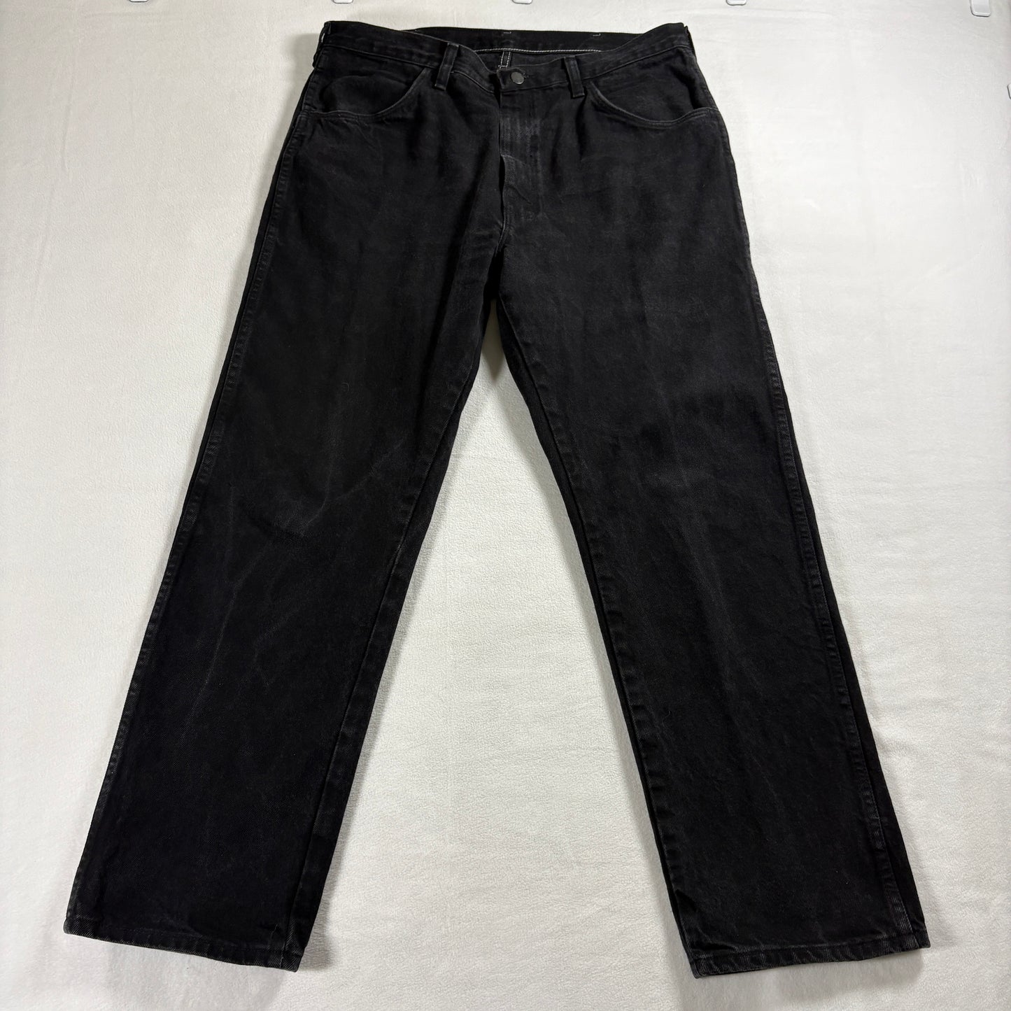 Rustler Classic Mens 36x30 Relaxed Fit Black Denim Jeans USA Made
