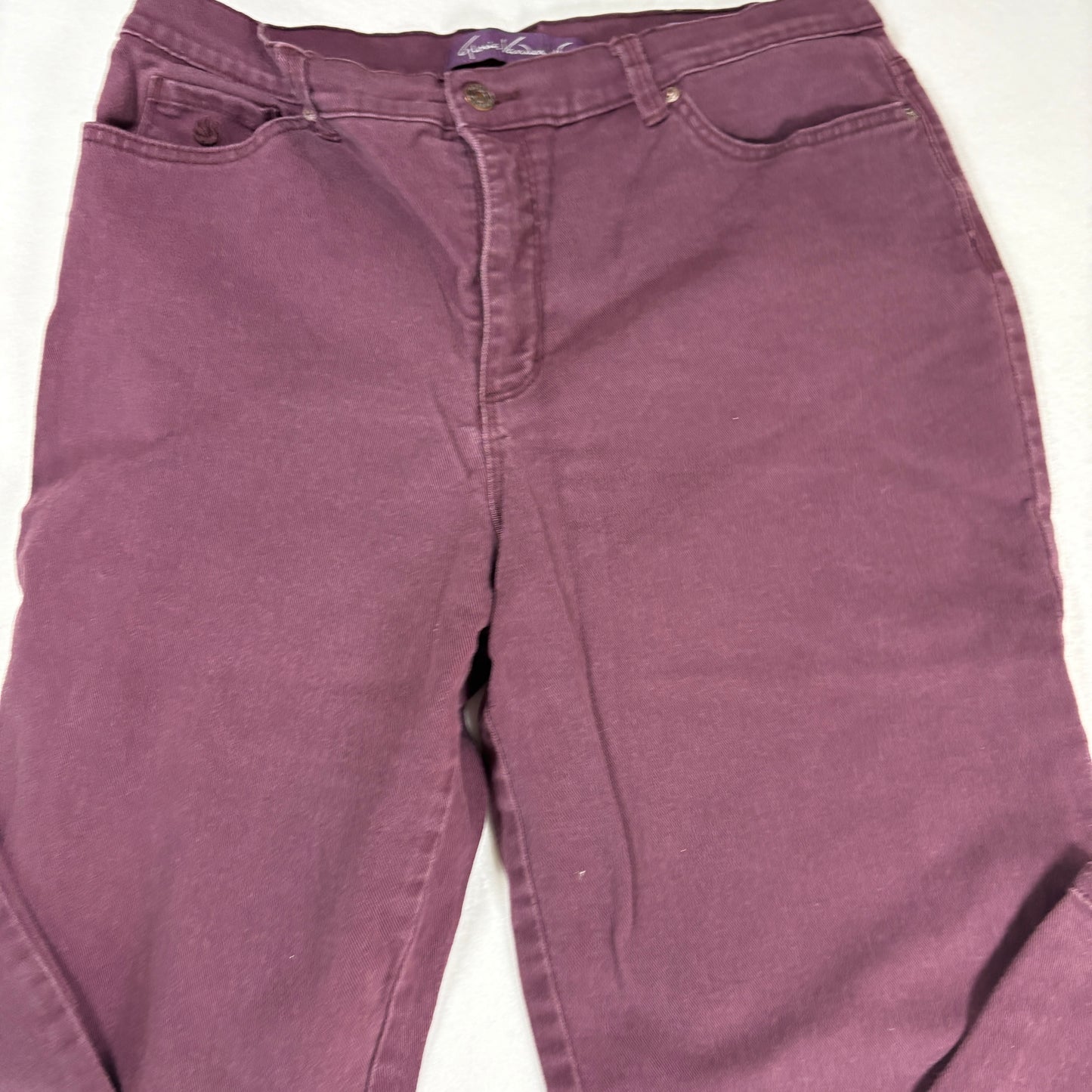 Gloria Vanderbilt Womens Jeans Sz 14 Burgundy Amanda High Rise Straight Plus Y2K