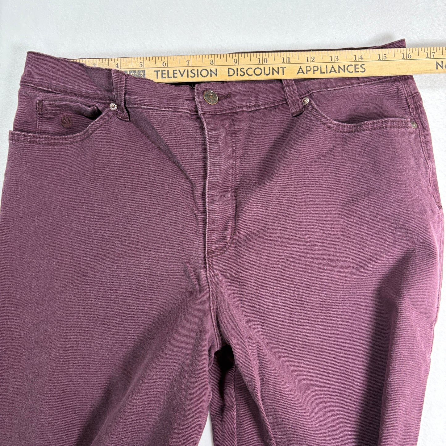 Gloria Vanderbilt Womens Jeans Sz 14 Burgundy Amanda High Rise Straight Plus Y2K