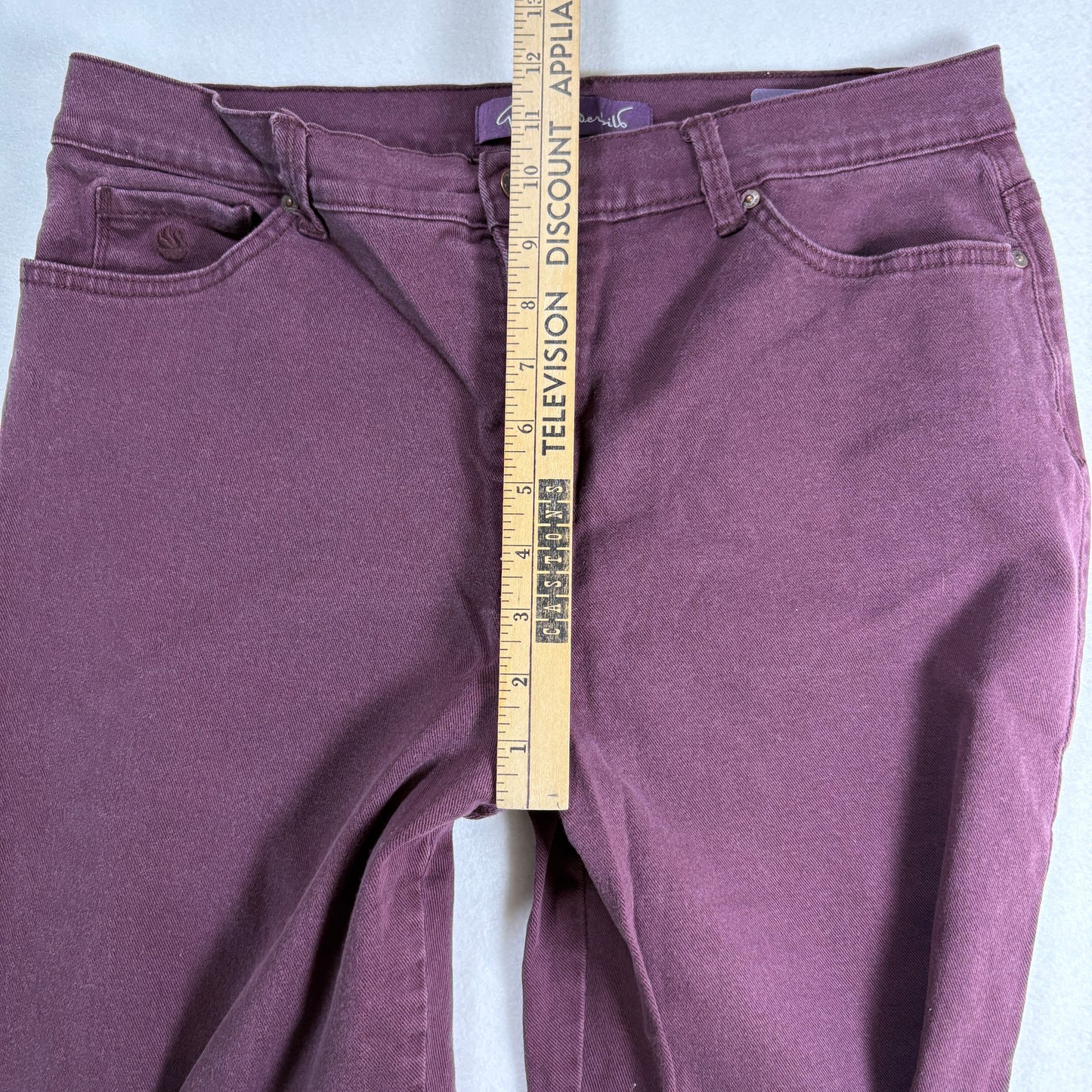 Gloria Vanderbilt Womens Jeans Sz 14 Burgundy Amanda High Rise Straight Plus Y2K