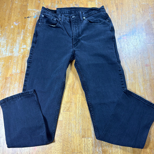 Levi’s 514 Jeans Mens W35 L32 Black Straight Leg Denim Classic Fit Vintage Wash