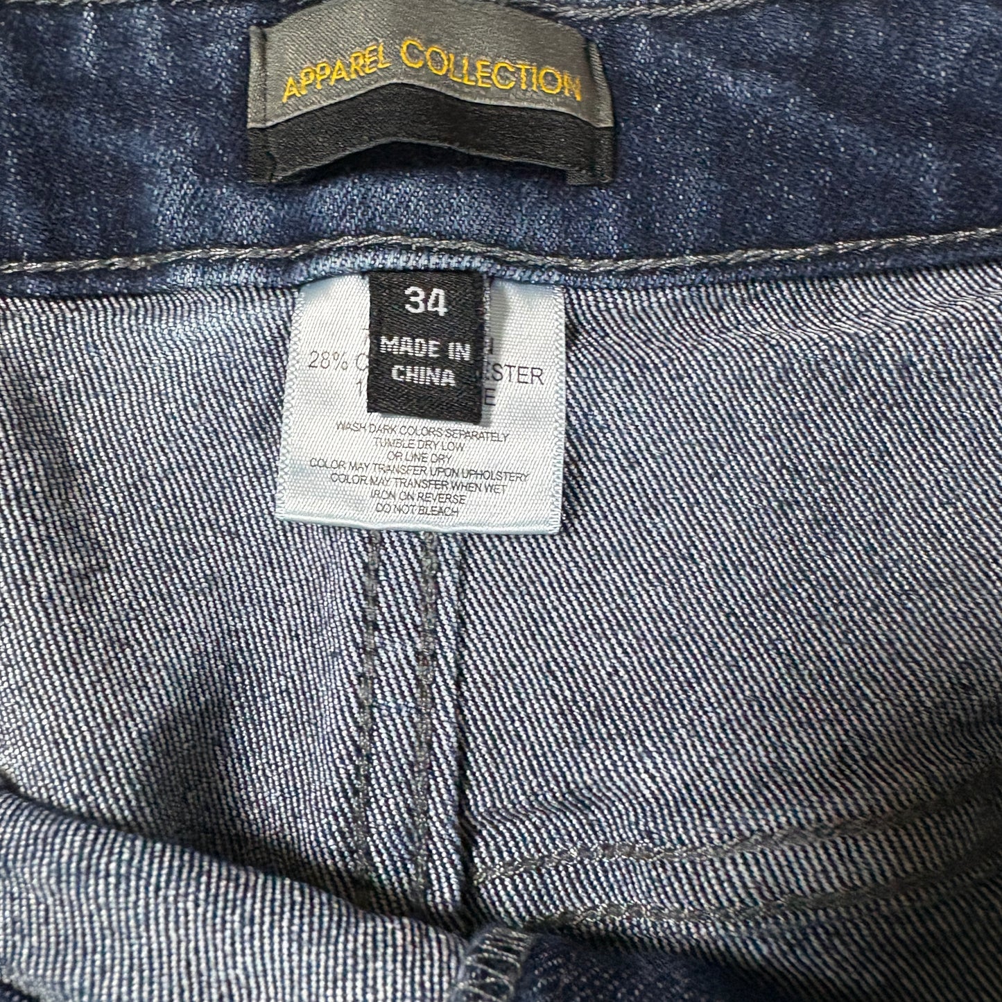 Apparel Collection Mens Jeans Sz 34 Blue Dark Wash Relaxed Straight Denim Y2K VTG