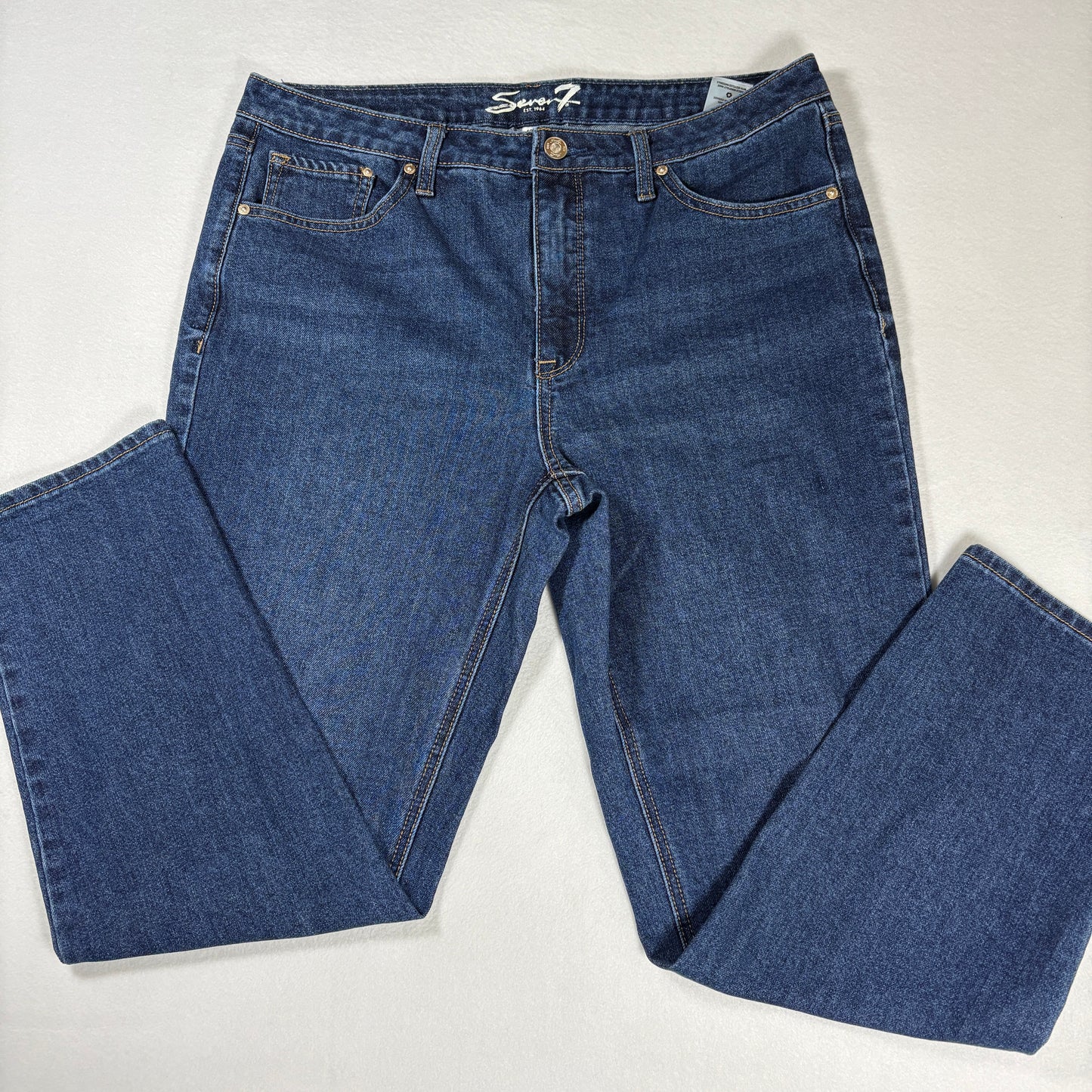 Seven7 Womens Jeans Sz 12 Blue Denim Straight Leg Baggy Y2K Vintage Grunge