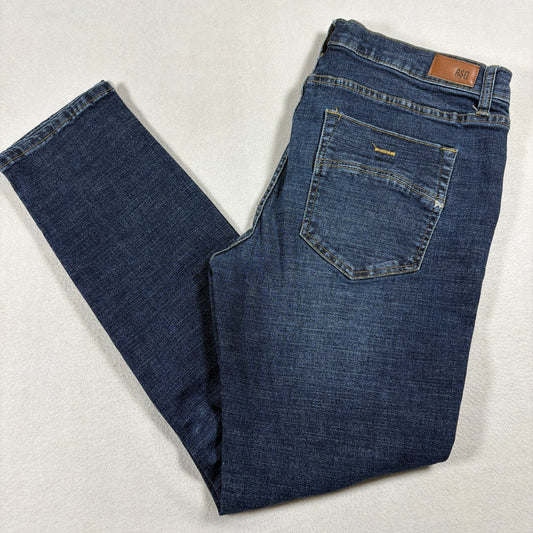 RSQ Mens Toronto Slim Taper Jeans Size 33x32 Blue Denim Stretch Y2K Grunge