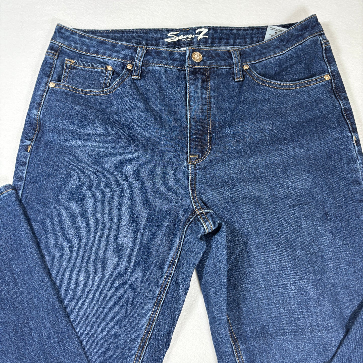 Seven7 Womens Jeans Sz 12 Blue Denim Straight Leg Baggy Y2K Vintage Grunge