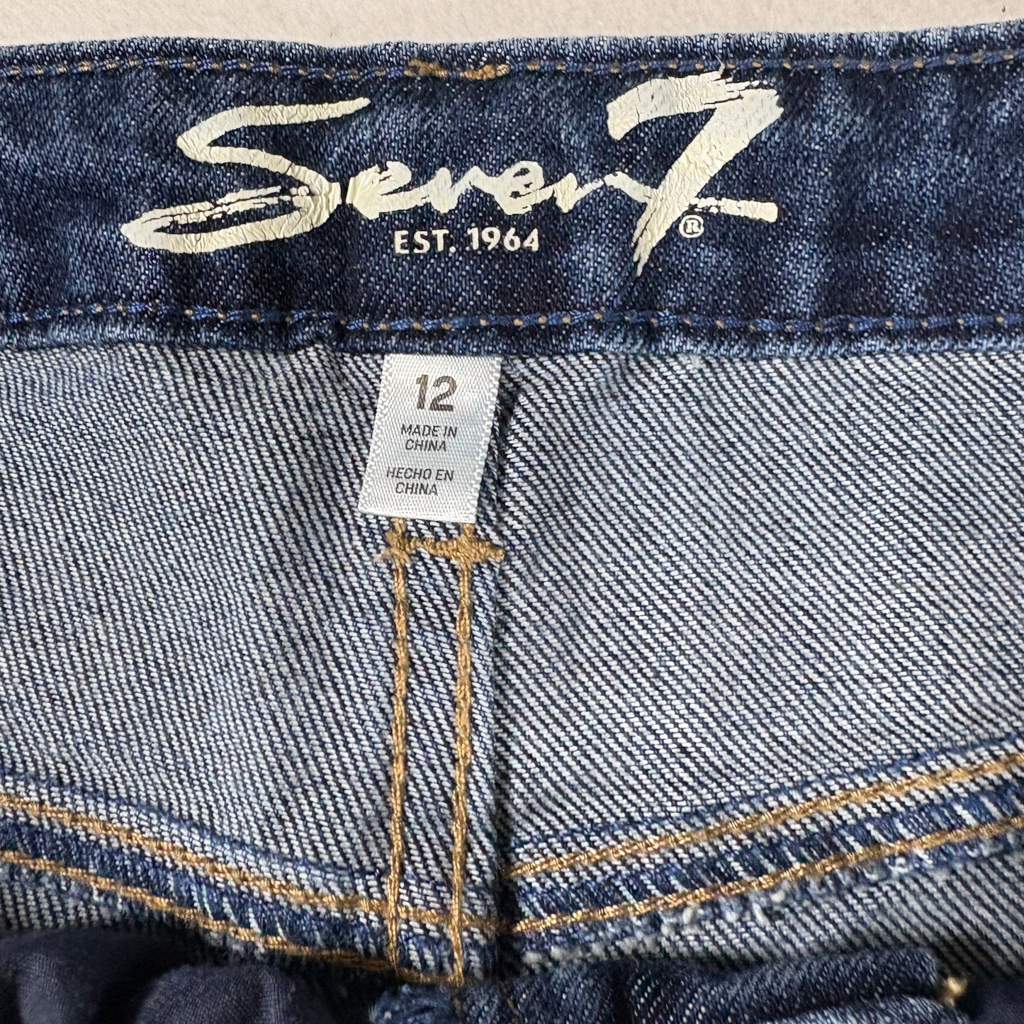 Seven7 Womens Jeans Sz 12 Blue Denim Straight Leg Baggy Y2K Vintage Grunge