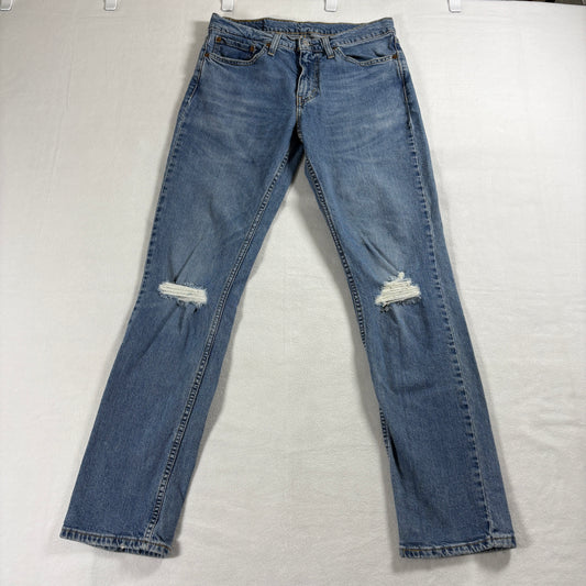 Levi’s 514 Men’s 32x32 Straight Light Wash Distressed Y2K Grunge Denim