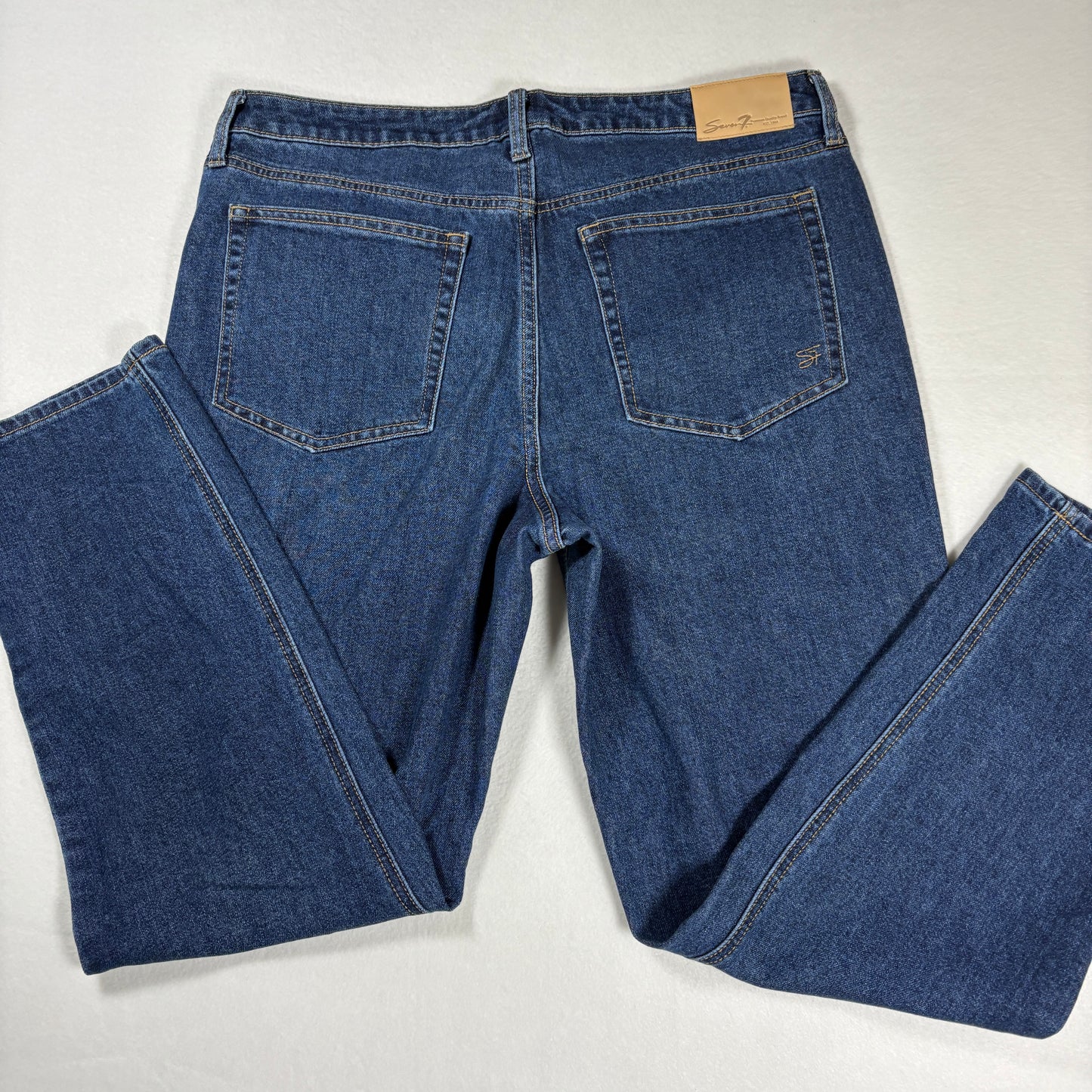 Seven7 Womens Jeans Sz 12 Blue Denim Straight Leg Baggy Y2K Vintage Grunge