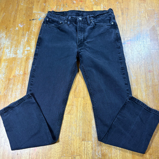Levis Jeans Mens 35x32 Black Slim Straight Vintage Streetwear Denim Pants Fit OG