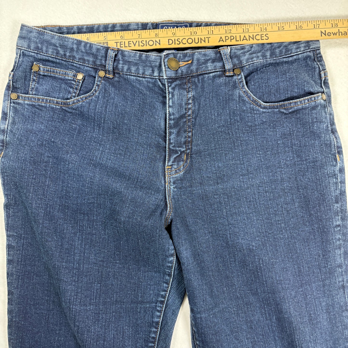 Chaps Womens Jeans Sz 14 Dark Blue Denim Straight Leg Stretch Y2K Vintage