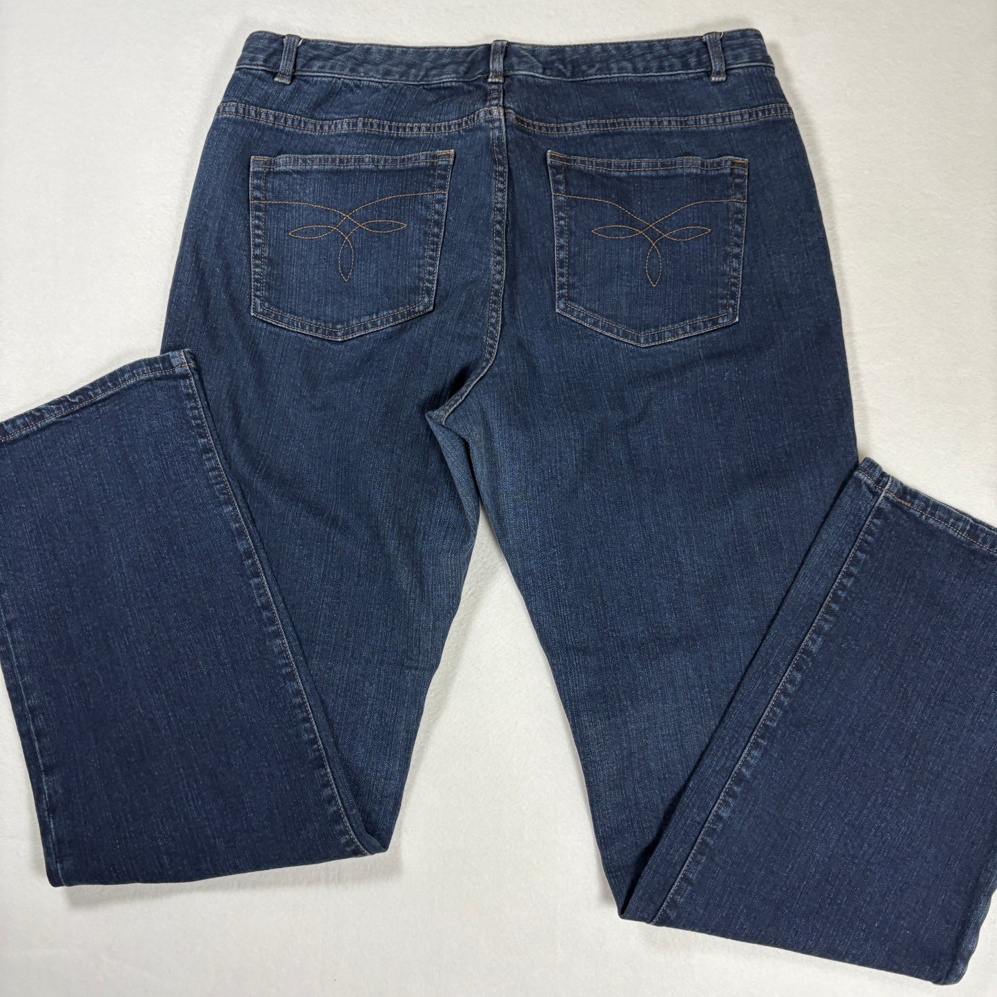 Chaps Womens Jeans Sz 14 Dark Blue Denim Straight Leg Stretch Y2K Vintage