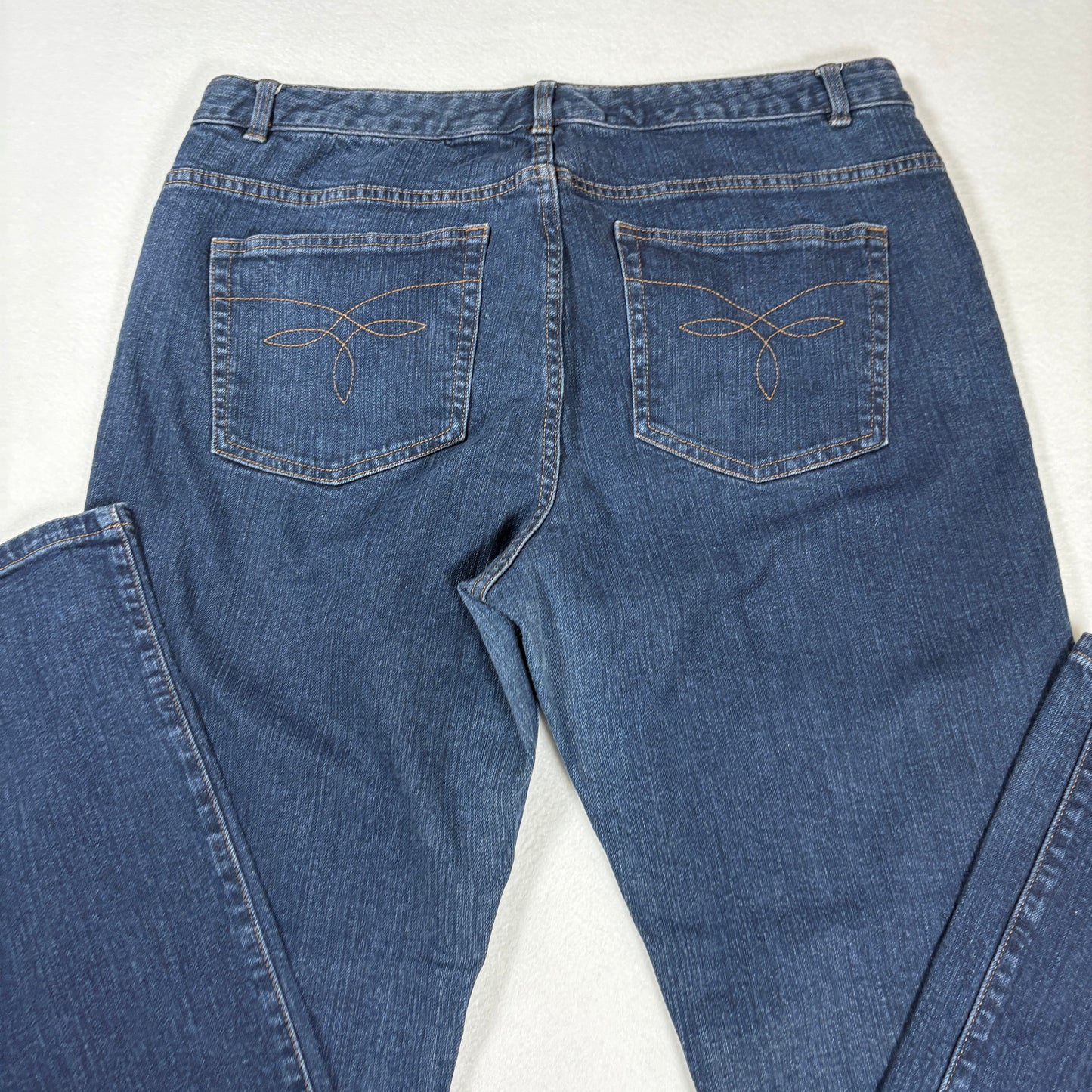 Chaps Womens Jeans Sz 14 Dark Blue Denim Straight Leg Stretch Y2K Vintage