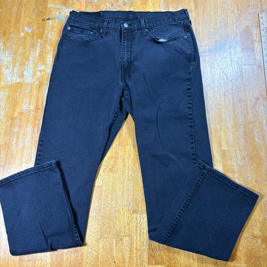 Levis 514 Jeans Mens 35x32 Black Straight Fit Vintage Streetwear Denim Casual OG