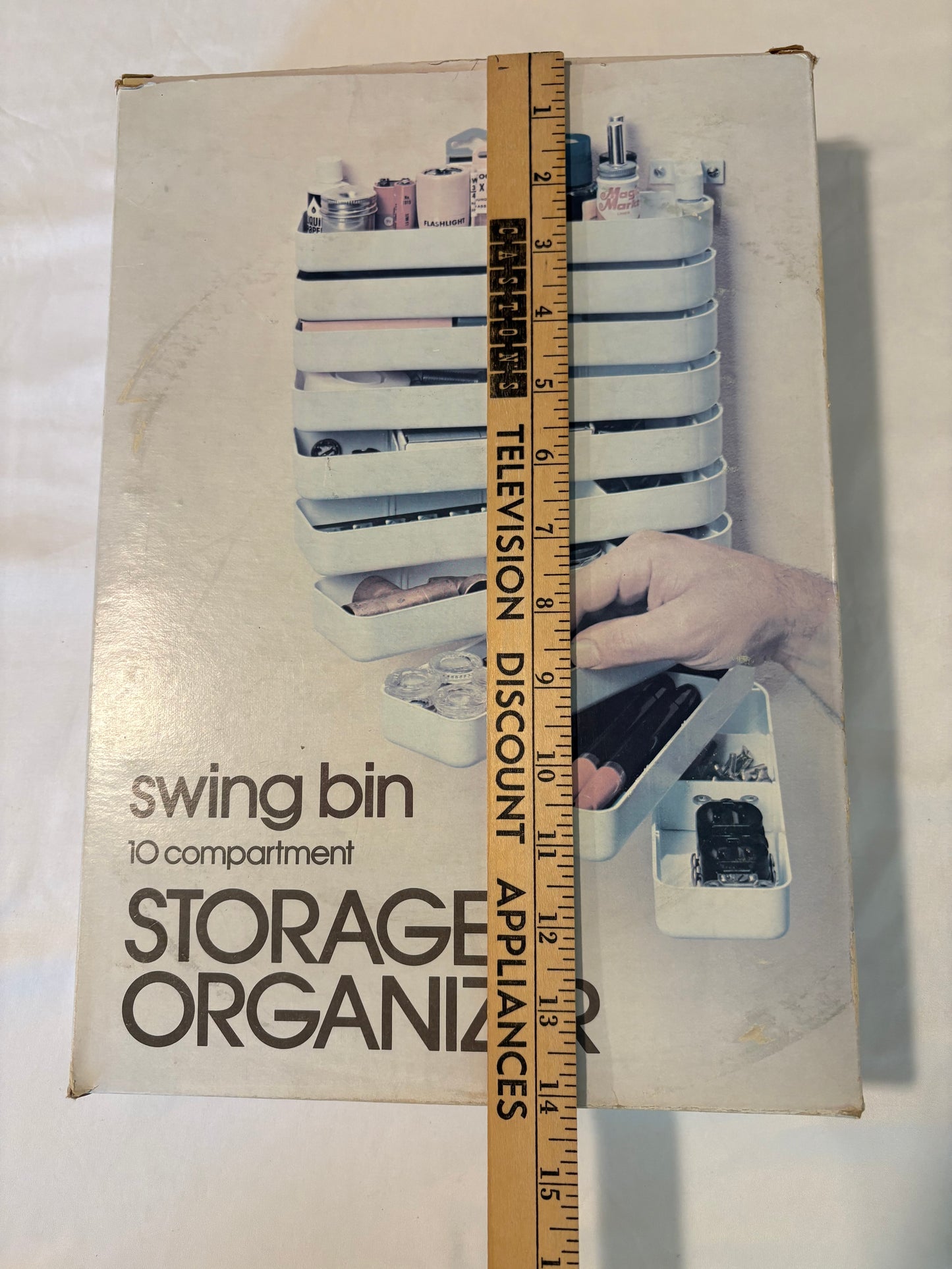 Vintage Swing Bin 10 Compartment Wall Storage Organizer Makeup Craft