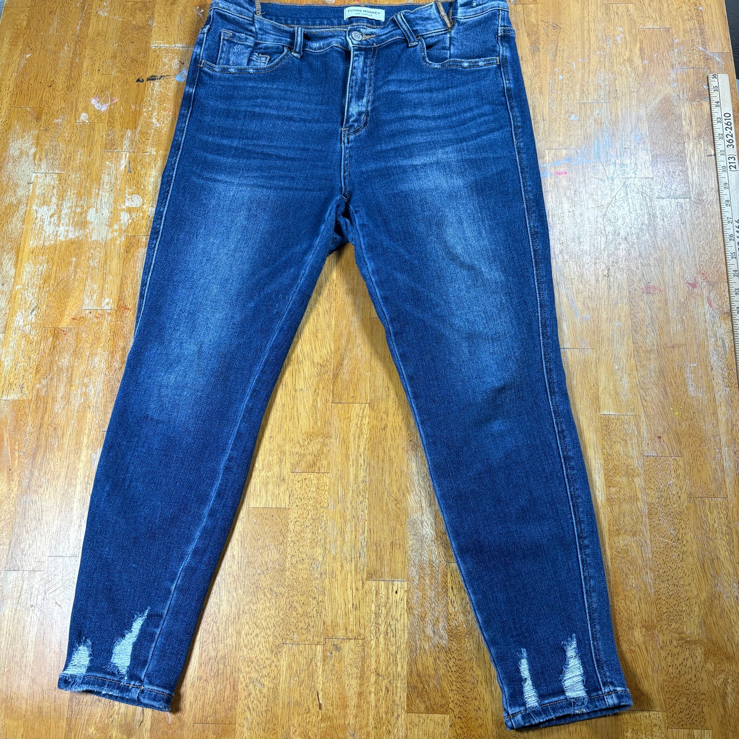 Flying Monkey Jeans Womens 30 Blue Skinny Distressed Ankle Denim Streetwear Fit