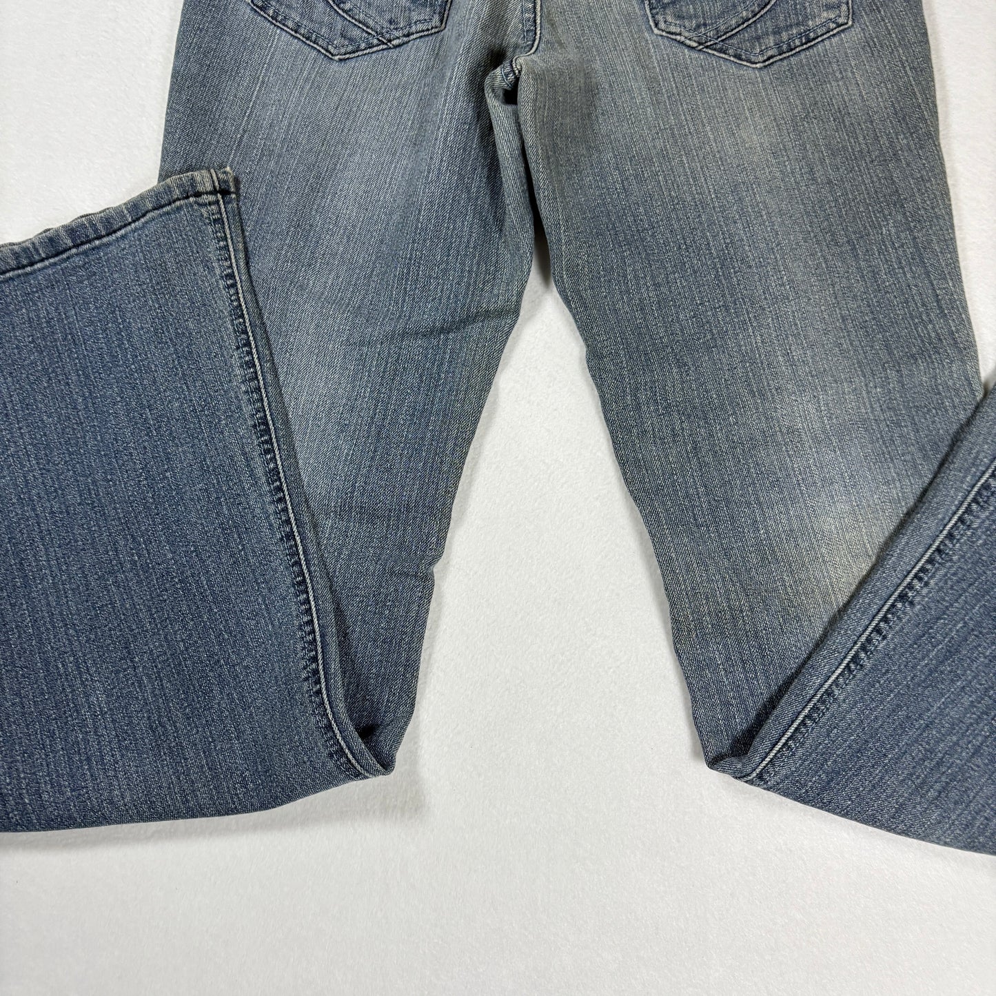 LEI Womens Jeans Sz 7 Low Rise Flare Gray Wash Y2K 2000s Vintage Grunge Ashley