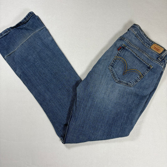 Levis Womens 524 Jeans Sz 13L Blue Denim Bootcut Too Superlow Y2K Vintage