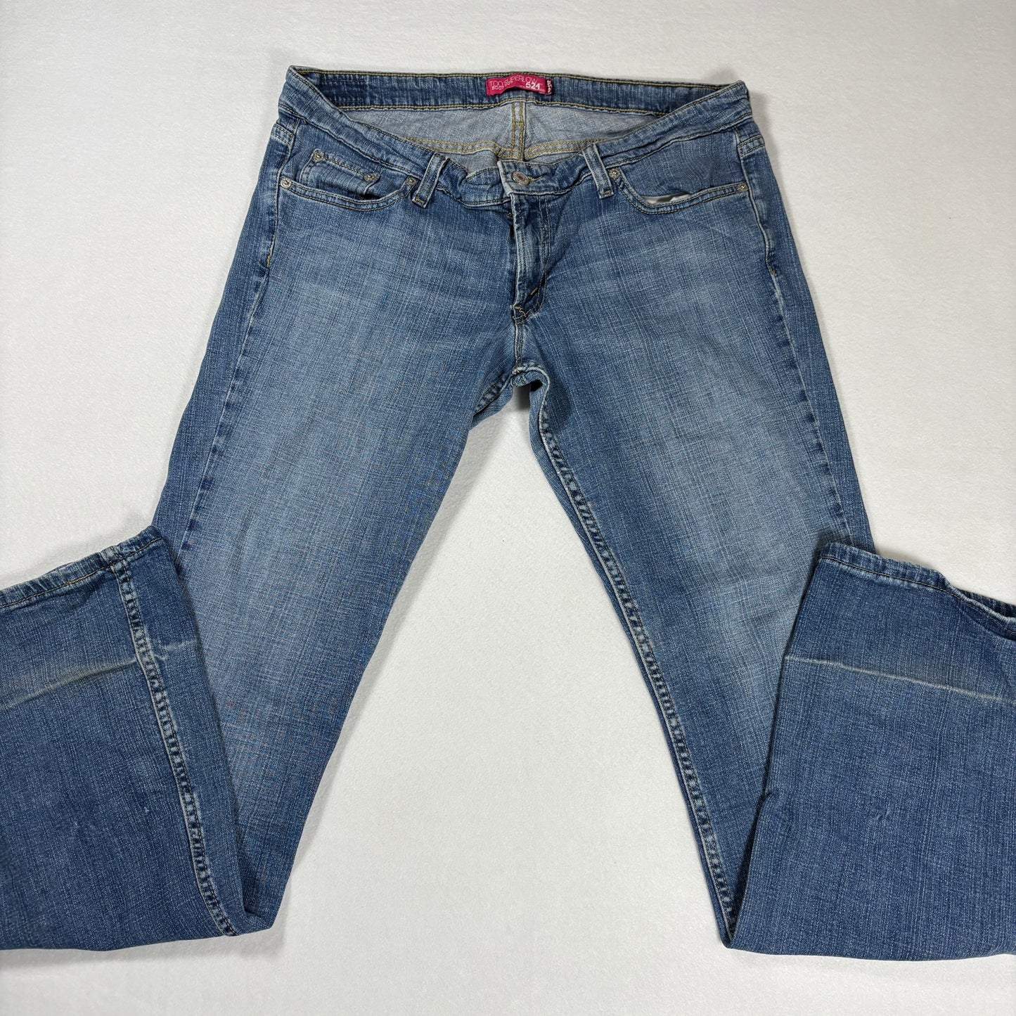 Levis Womens 524 Jeans Sz 13L Blue Denim Bootcut Too Superlow Y2K Vintage