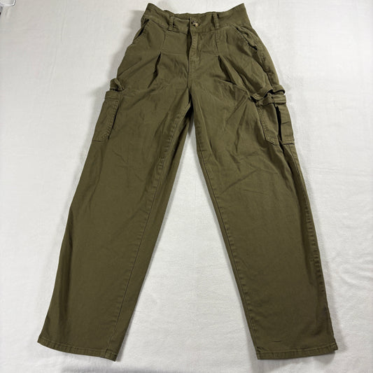 Forever 21 Cargo Pants Women Small Olive Wide Leg Y2K Streetwear Retro