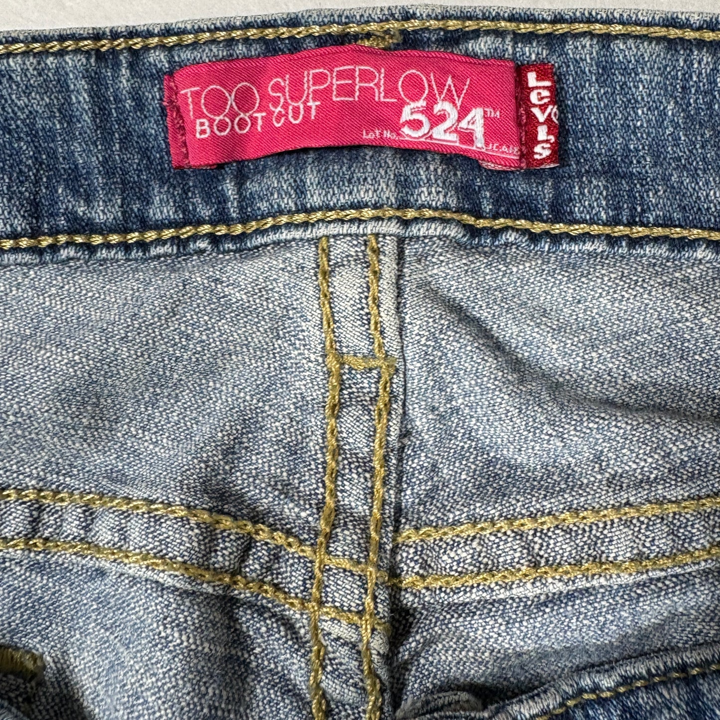 Levis Womens 524 Jeans Sz 13L Blue Denim Bootcut Too Superlow Y2K Vintage