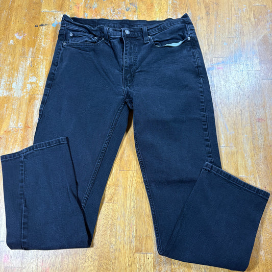 Levis 514 Jeans Mens 35x32 Black Straight Fit Vintage Streetwear Denim Casual OG