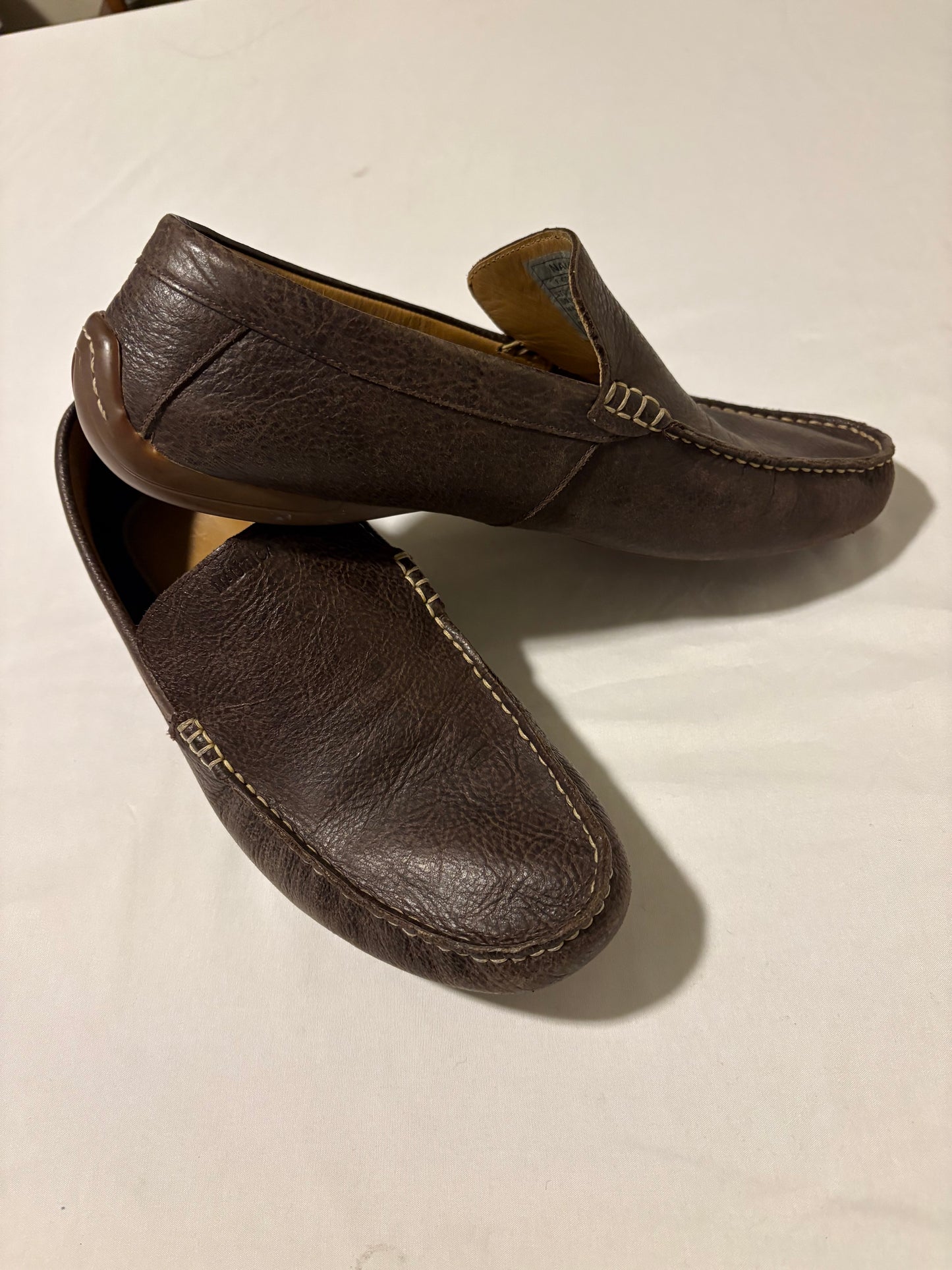 Nautica Brown Leather Driving Moc Loafers Men’s Size 11 – Slip-On Casual Shoes