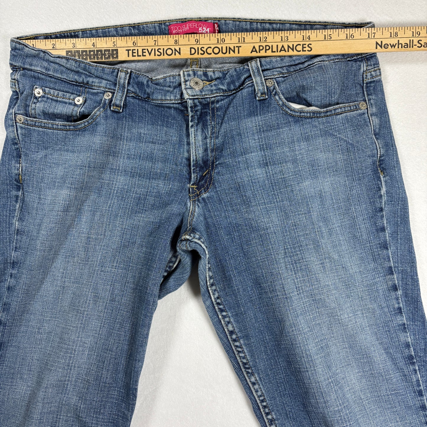 Levis Womens 524 Jeans Sz 13L Blue Denim Bootcut Too Superlow Y2K Vintage