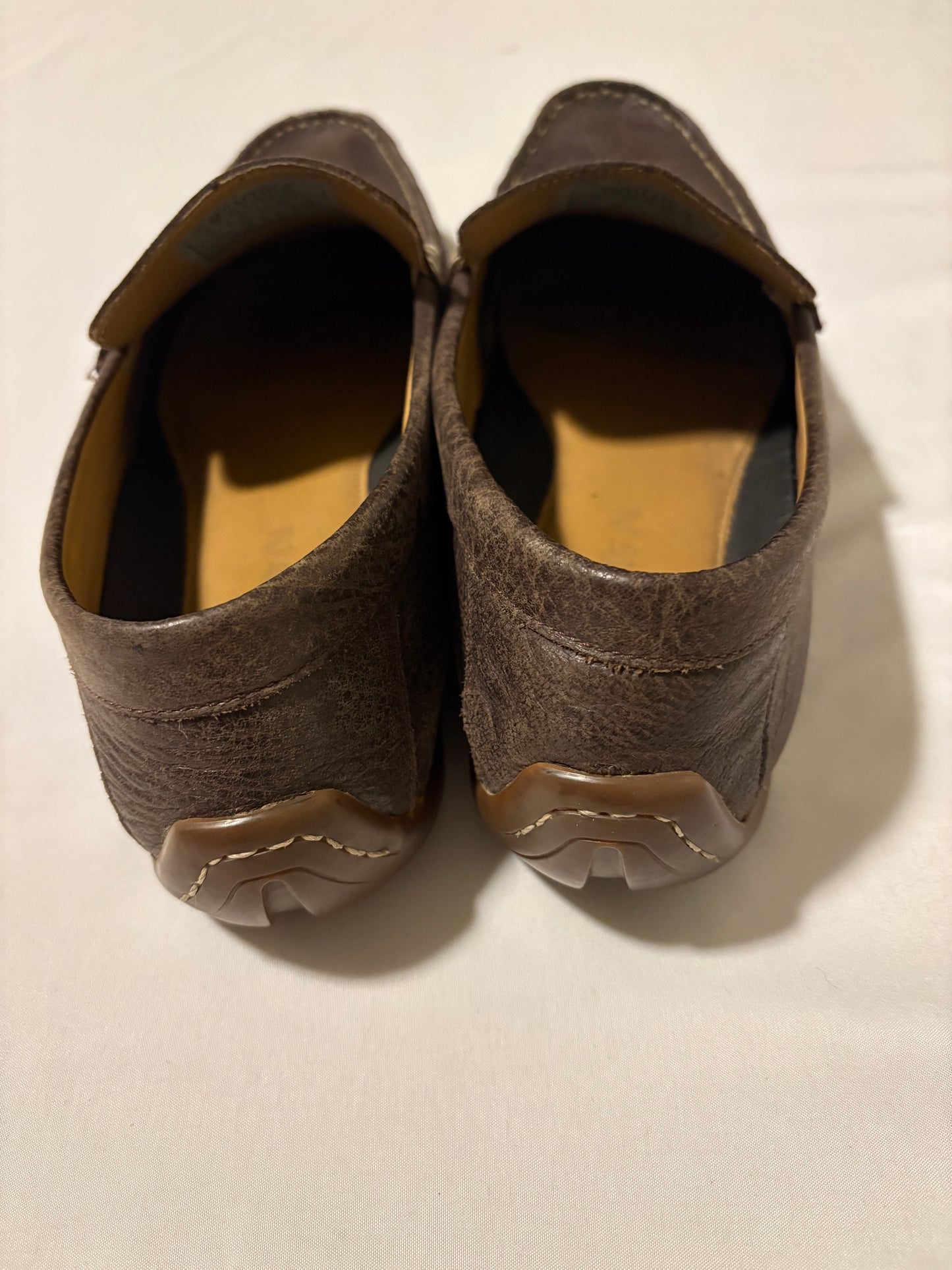 Nautica Brown Leather Driving Moc Loafers Men’s Size 11 – Slip-On Casual Shoes