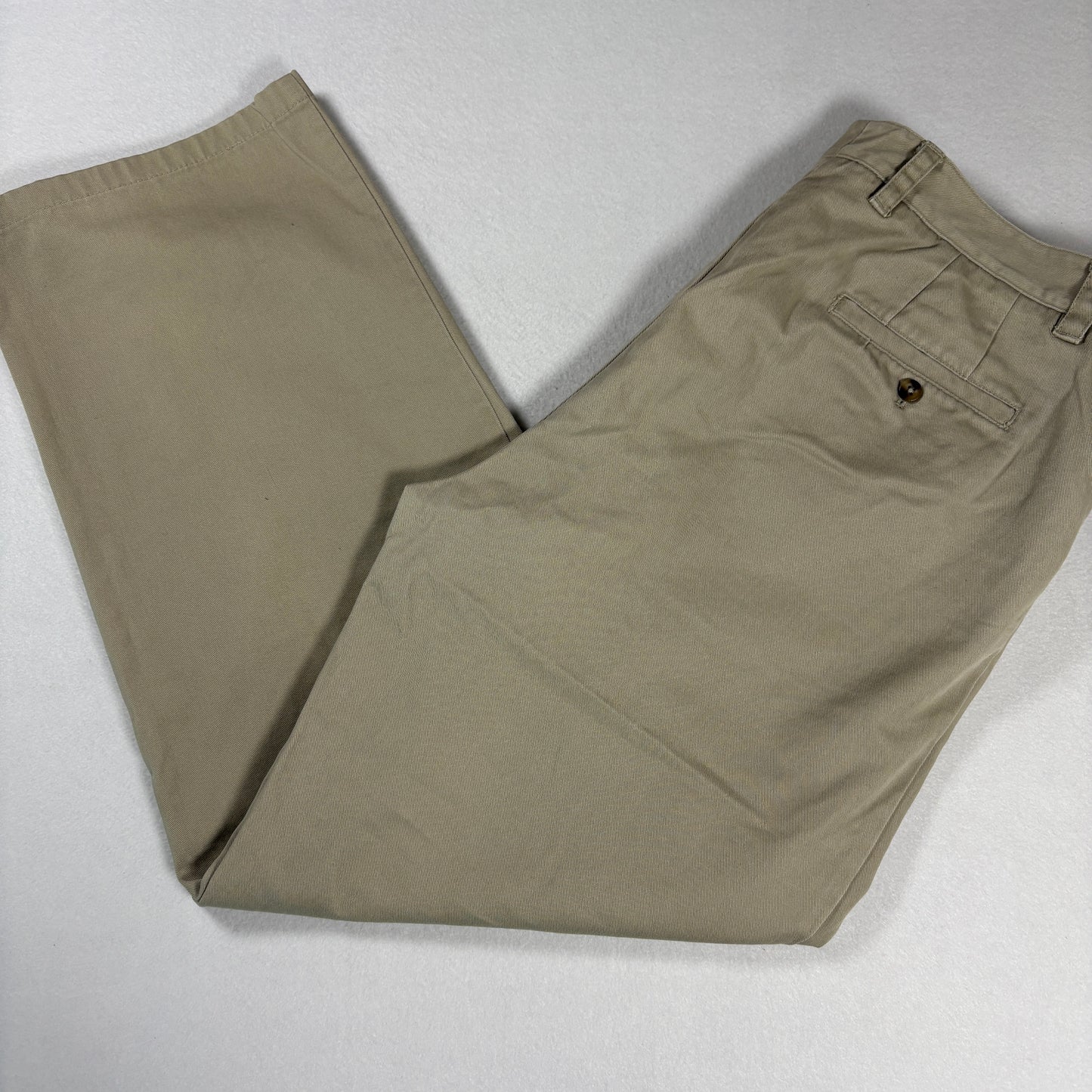 Eddie Bauer Womens Chino Pants Sz 14 Khaki Beige Cotton Straight Classic