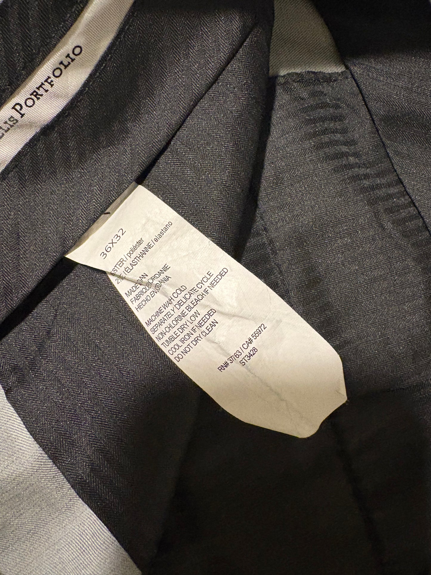 Stafford Portfolio Men’s Gray Dress Pants Size 36x32 Flat Front Classic Fit