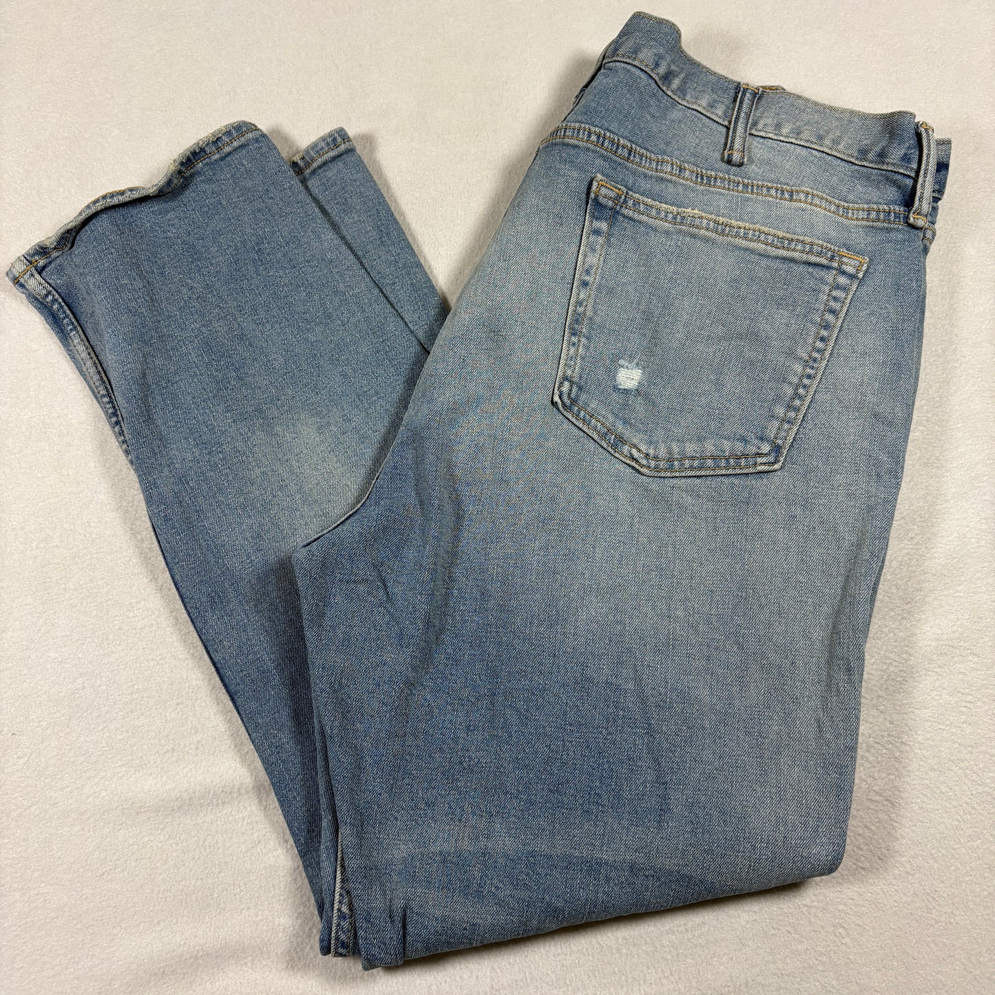 Old Navy Mens 40x30 Skinny Built-In Flex Distressed Light Wash Y2K Grunge Jeans
