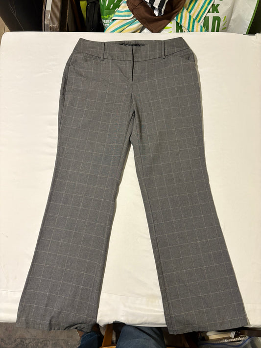 NY&C 7th Avenue Women’s Gray Plaid Dress Pants Size 4 Career Business Slacks