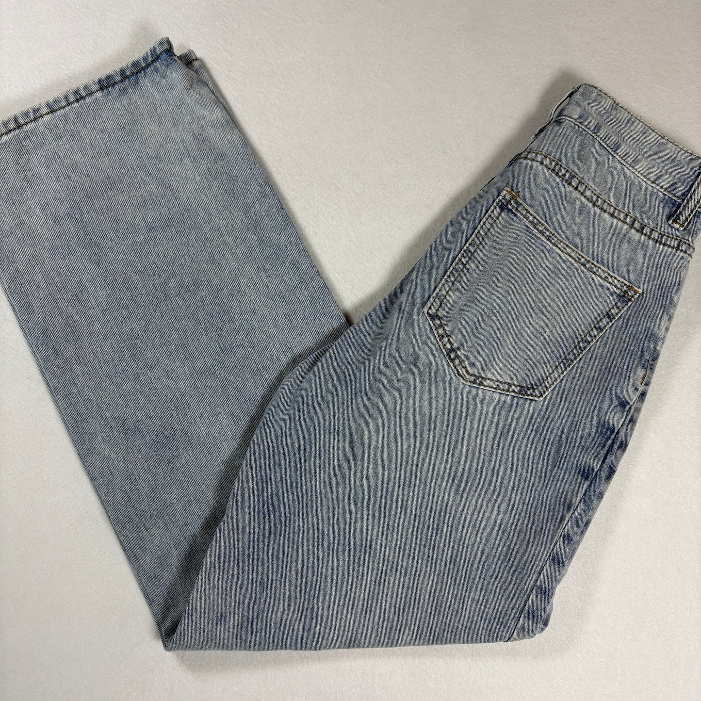 Shein Womens Jeans Sz XS 2 Light Wash High Rise Straight Baggy Y2K Vintage