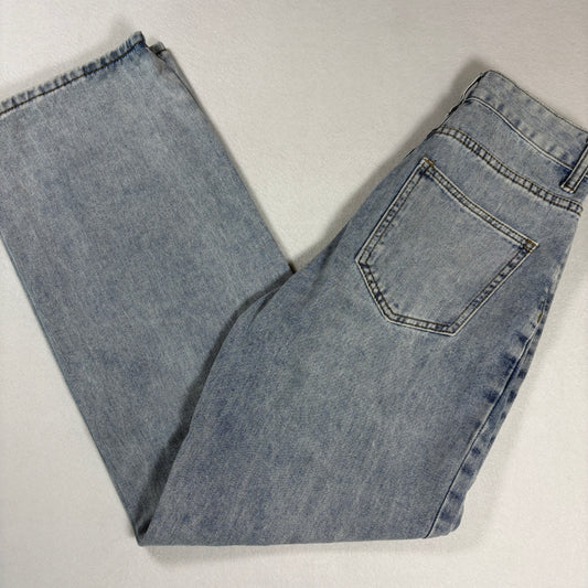 Shein Womens Jeans Sz XS 2 Light Wash High Rise Straight Baggy Y2K Vintage