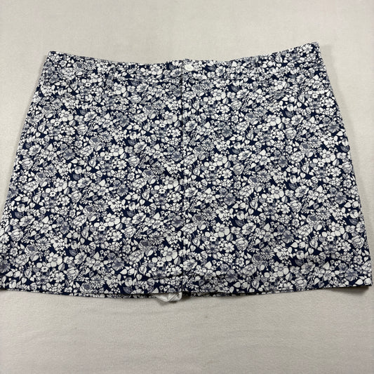 St Johns Bay Womens 22W Navy Floral Skort Stretch Cotton Blend Plus Size