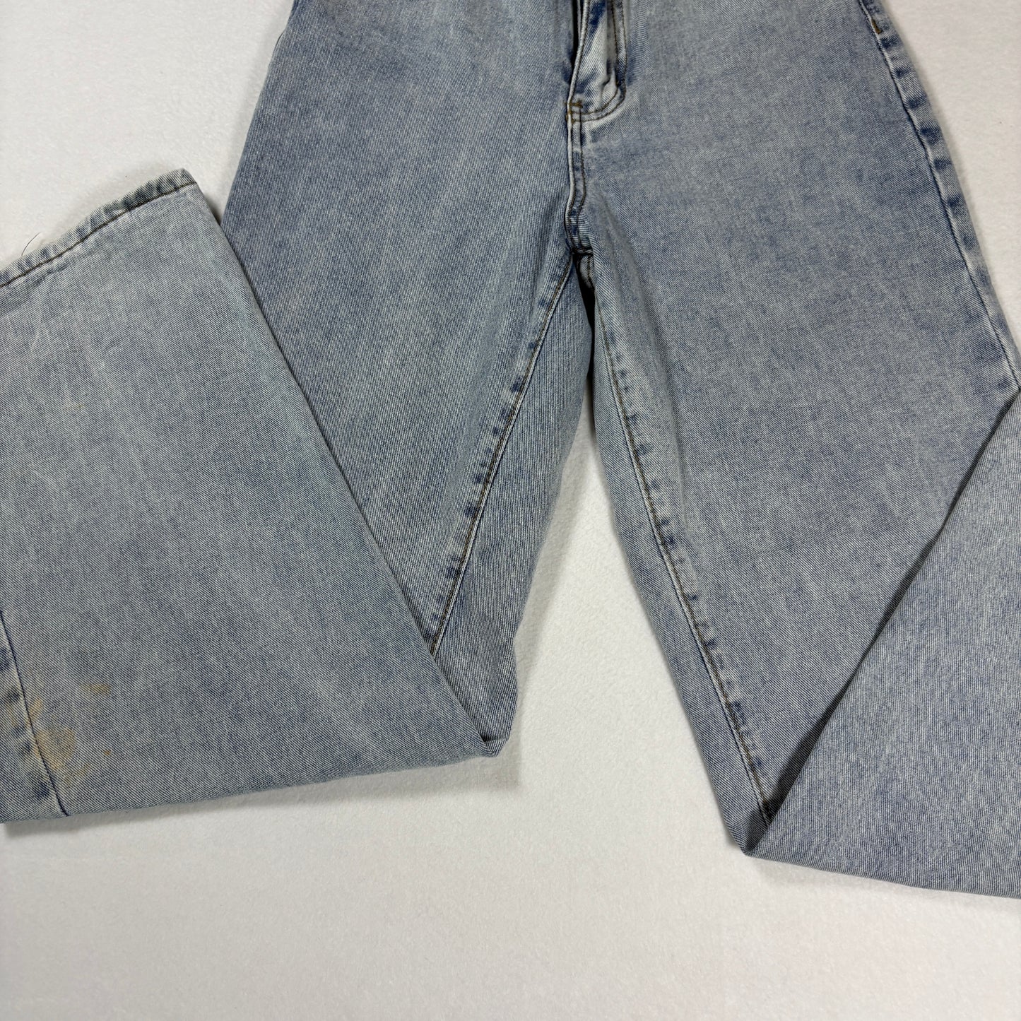 Shein Womens Jeans Sz XS 2 Light Wash High Rise Straight Baggy Y2K Vintage