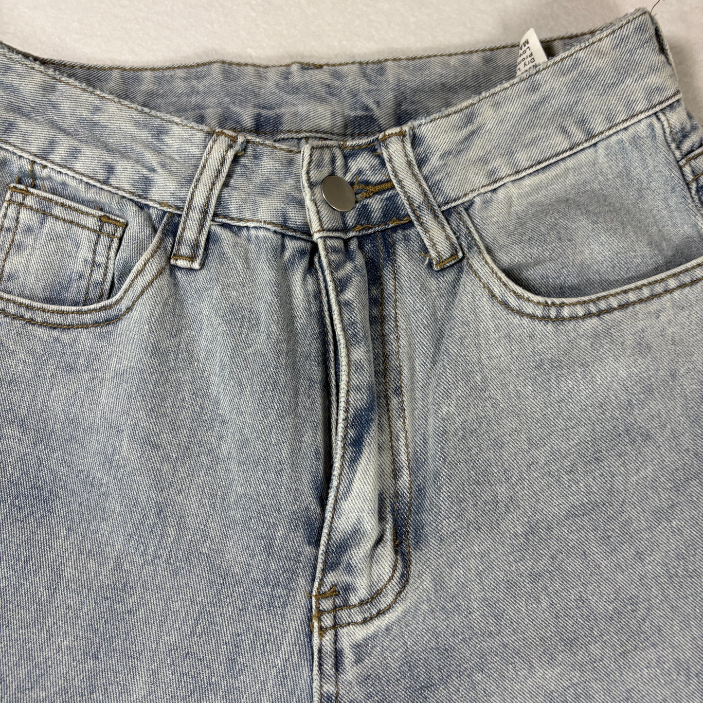 Shein Womens Jeans Sz XS 2 Light Wash High Rise Straight Baggy Y2K Vintage