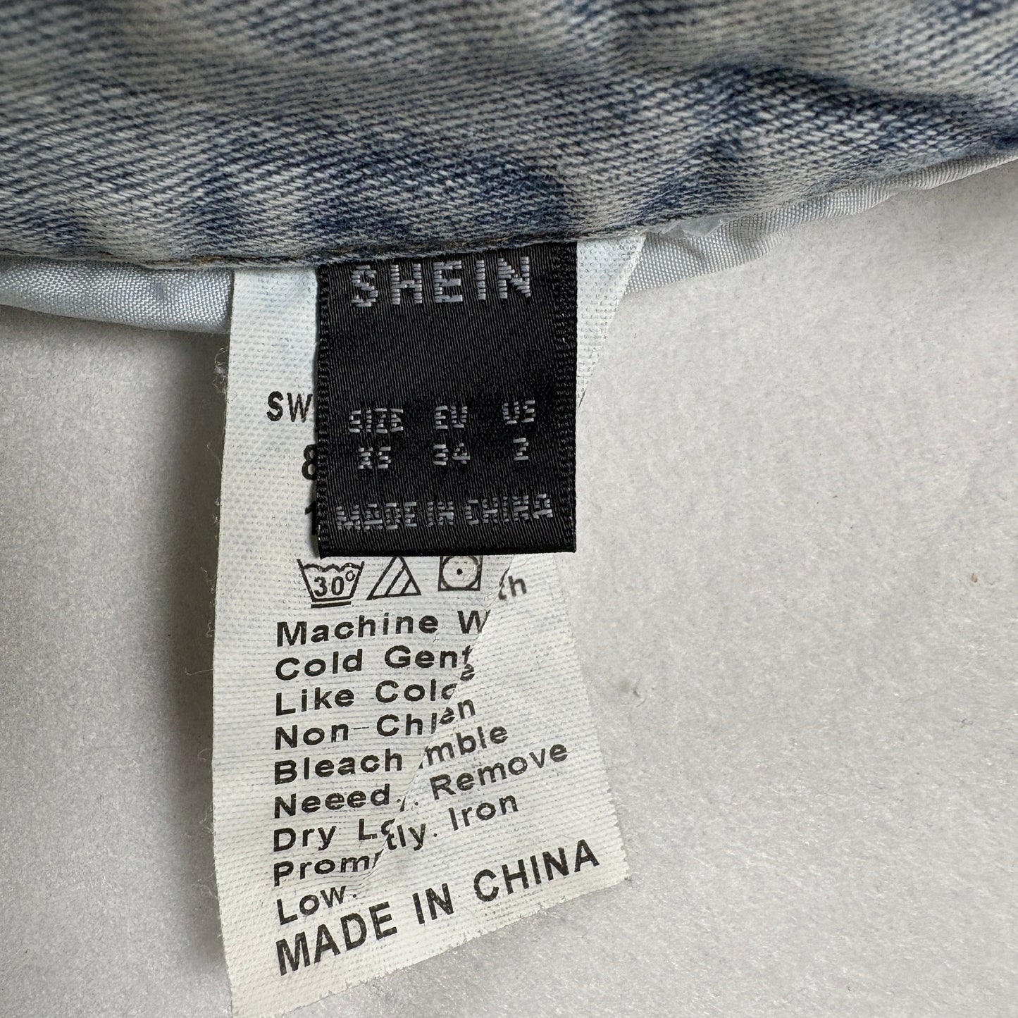 Shein Womens Jeans Sz XS 2 Light Wash High Rise Straight Baggy Y2K Vintage