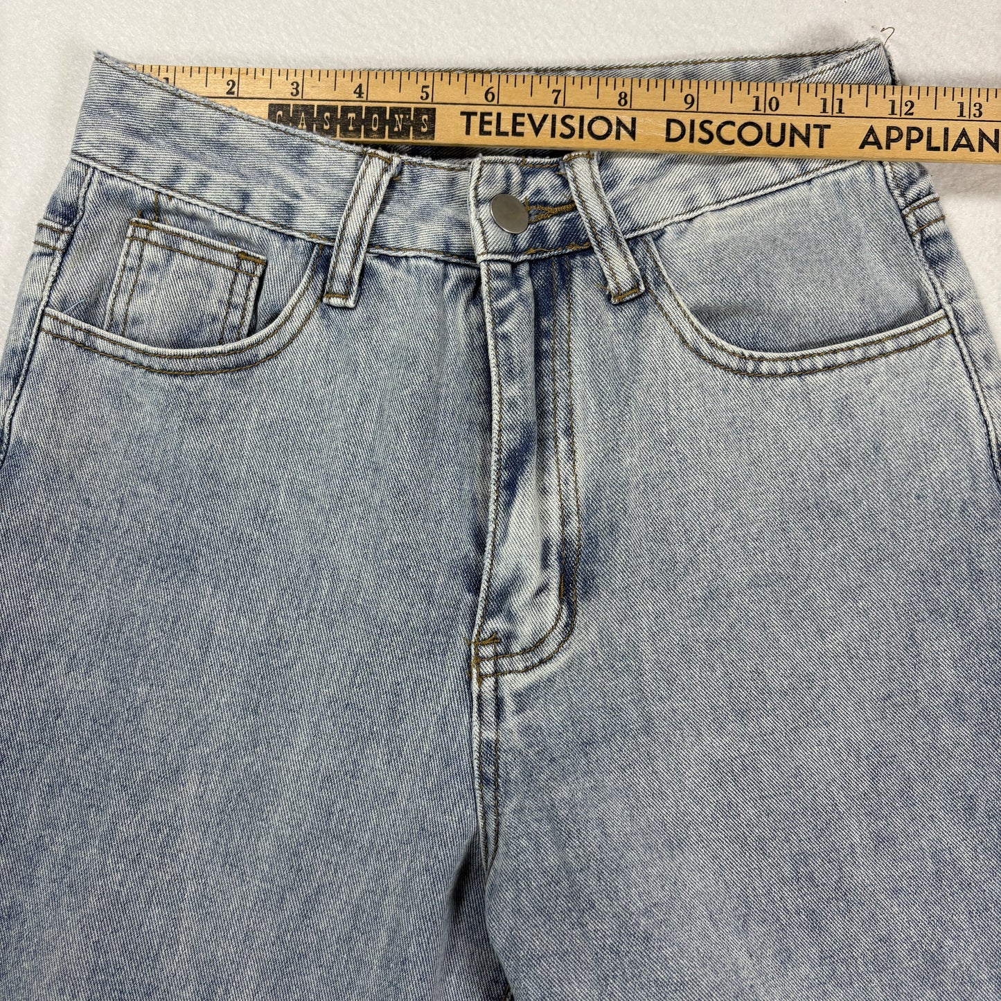 Shein Womens Jeans Sz XS 2 Light Wash High Rise Straight Baggy Y2K Vintage