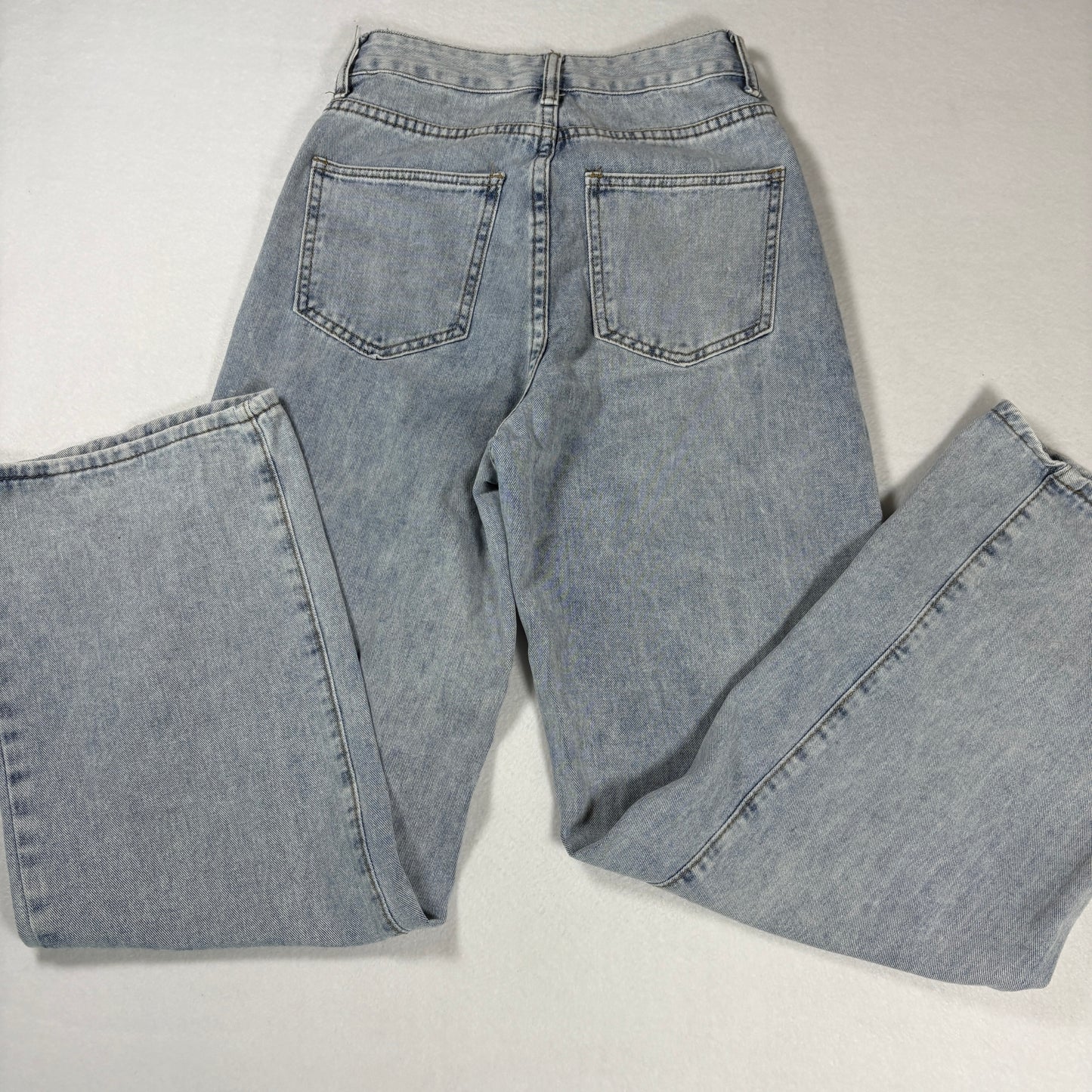 Shein Womens Jeans Sz XS 2 Light Wash High Rise Straight Baggy Y2K Vintage