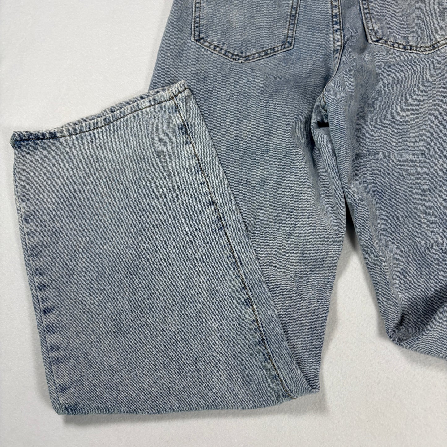 Shein Womens Jeans Sz XS 2 Light Wash High Rise Straight Baggy Y2K Vintage