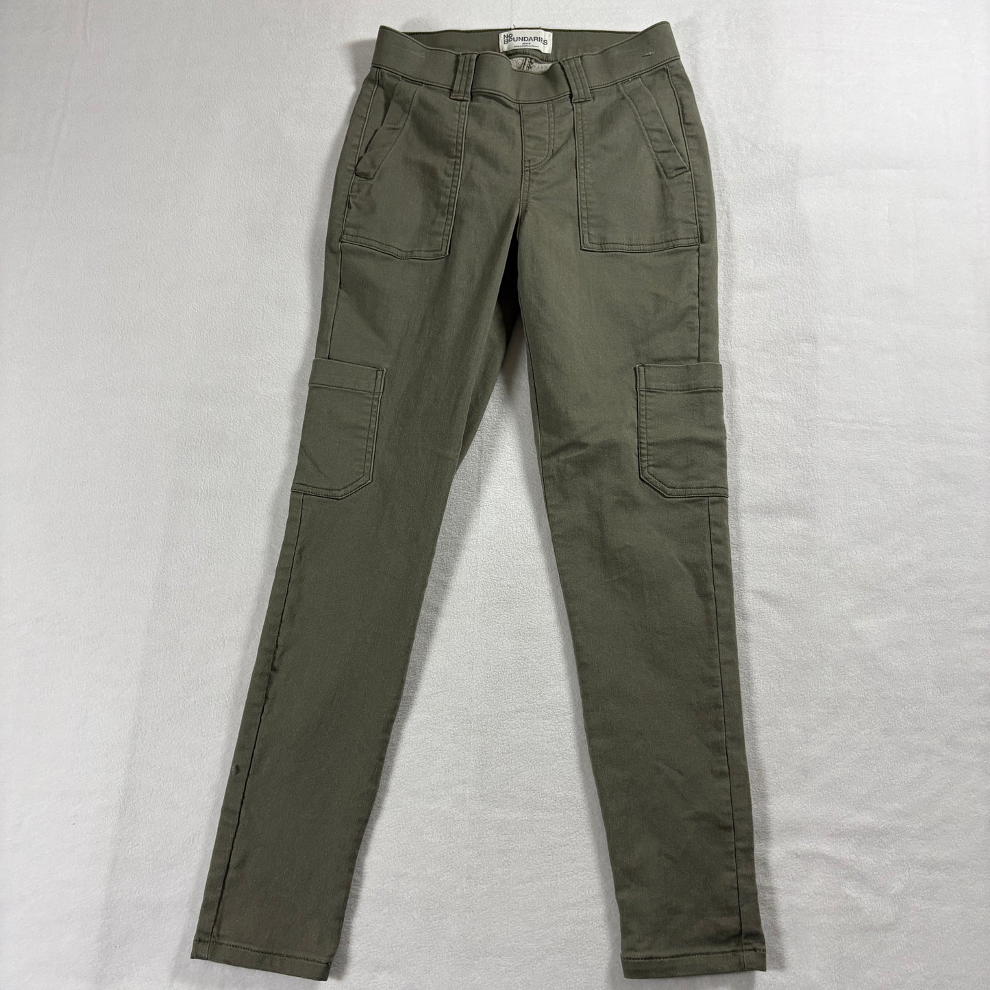 No Boundaries Cargo Pants XS Olive Green Utility Slim Fit Stretch