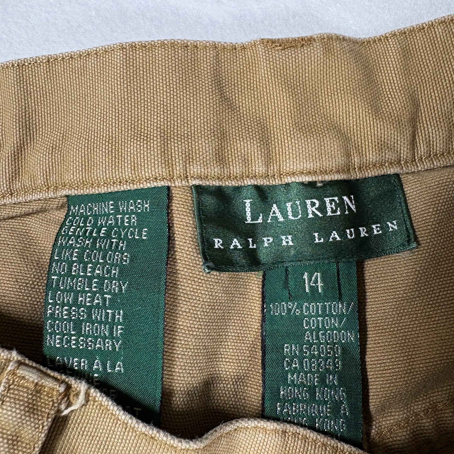 Lauren Ralph Lauren Womens Pants Sz 14 Khaki Brown Cotton Straight Classic